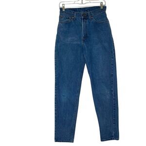 Vintage 90s Levis 512 Jeans Women 27 Blue High Rise Mom Tapered Leg Made USA